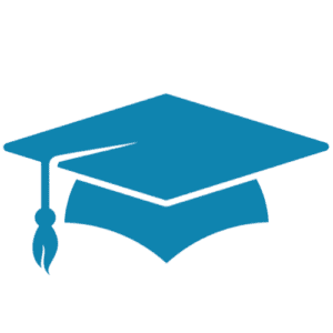 grad cap page Blue graduation cap with tassel illustration.